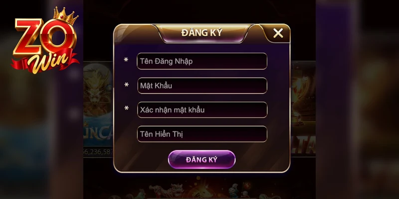 Form đăng ký trên trang chủ